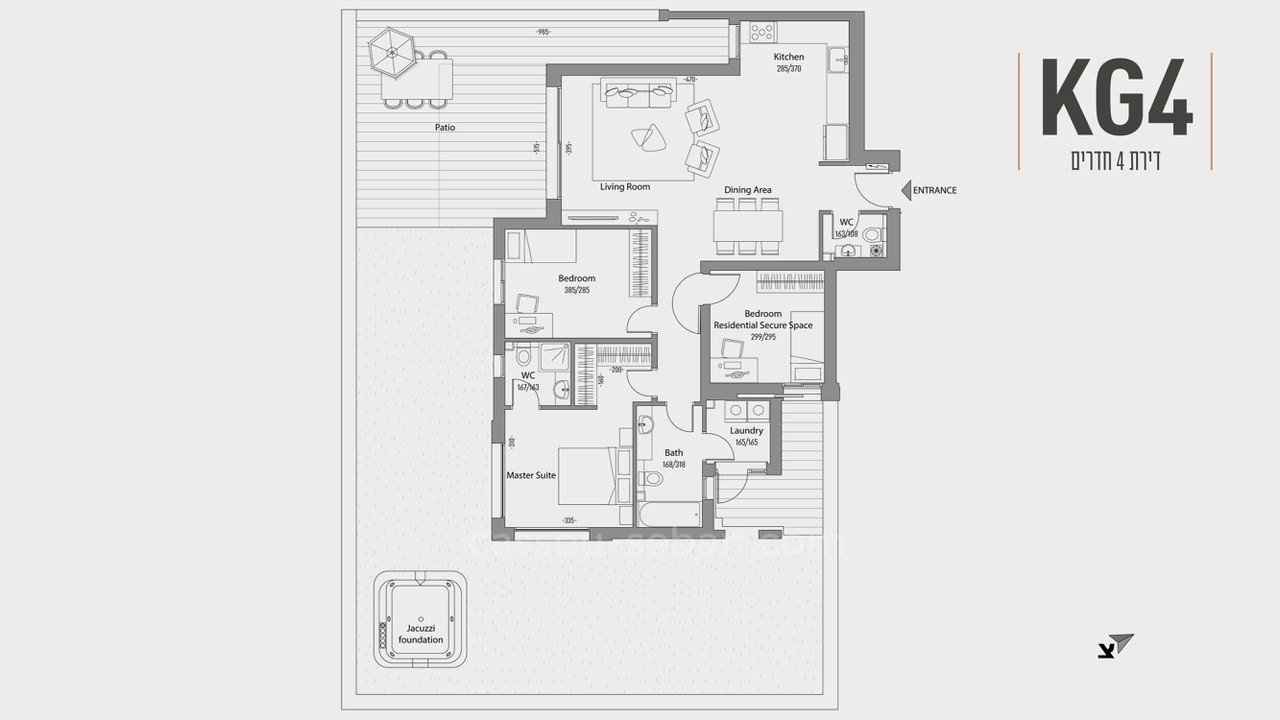 Apartamento 3 cômodos  Jerusalém Holyland 144-IBL-577