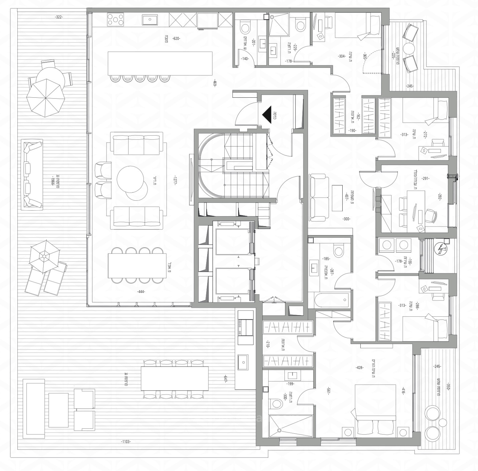 Apartamento garden 5 cômodos  Herzliya Galil Yam 144-IBL-665