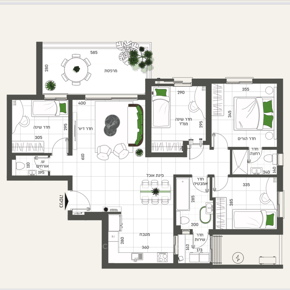 Apartamento 4 cômodos Netivot Nofey Yoram 144-IBL-673