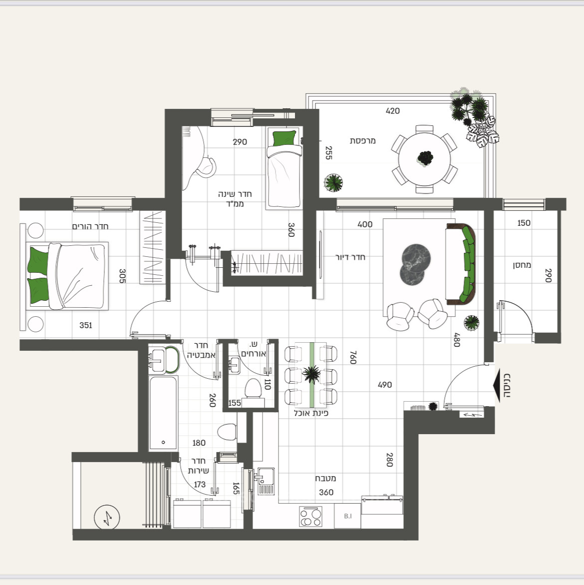 Apartamento 4 cômodos Netivot Nofey Yoram 144-IBL-673