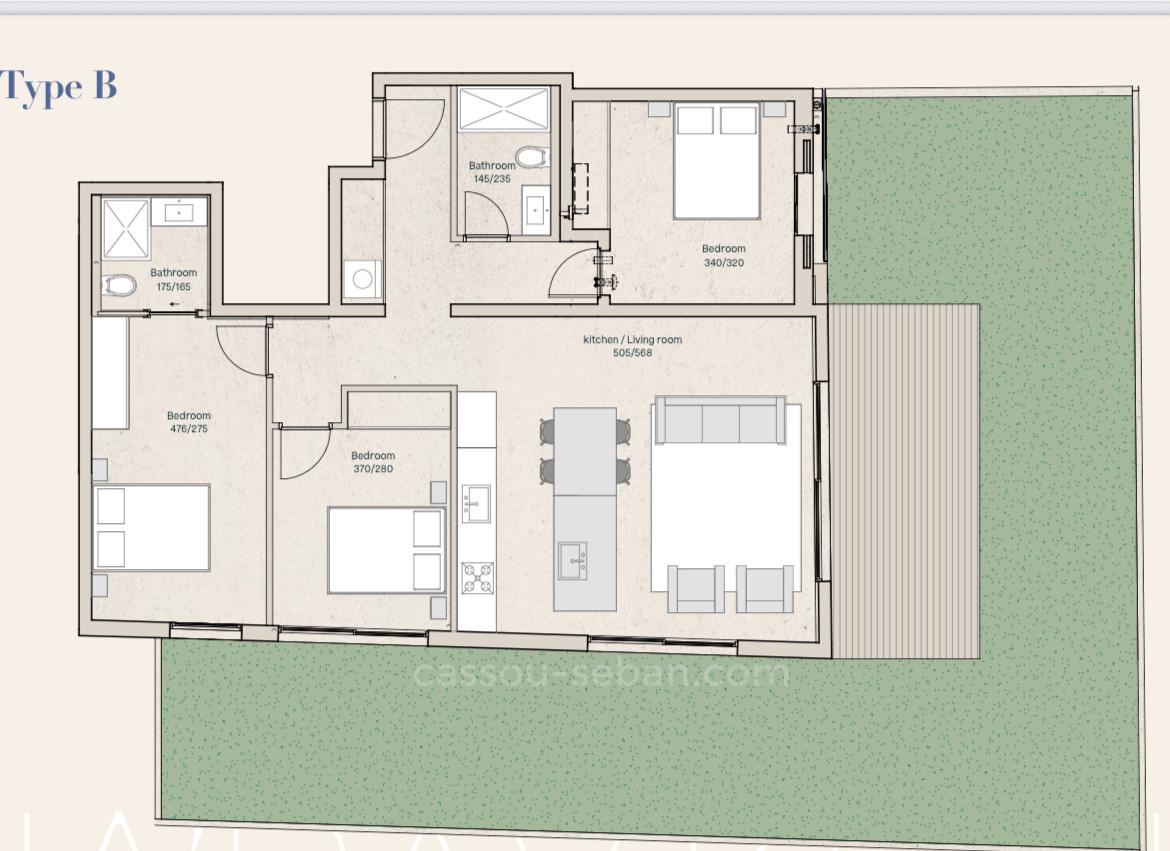 Apartamento garden 4 cômodos Tel Aviv Região marítima 144-IBL-688