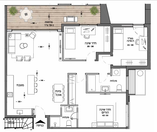 Apartamento 4 cômodos Ashdod Alef 15-IBL-2941