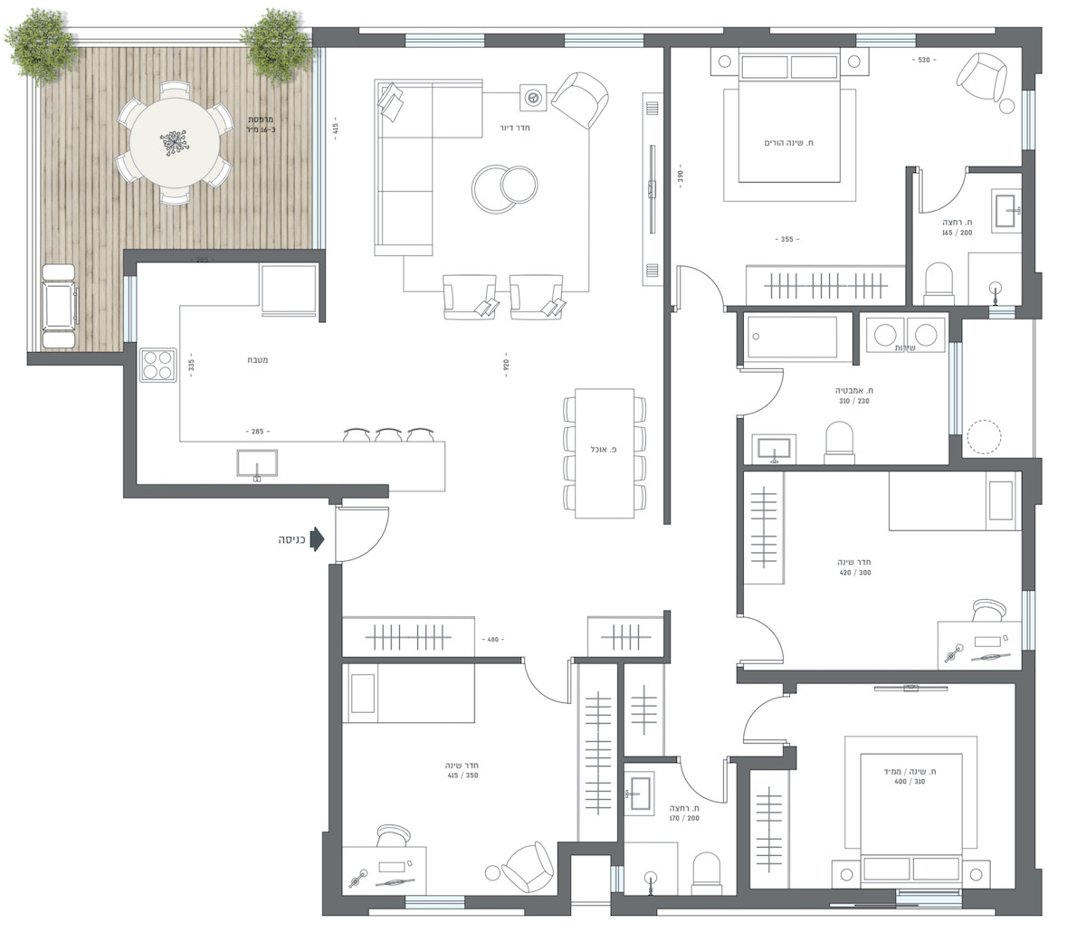 Apartamento 5 cômodos  Ashdod Dalet 210-IBL-1980