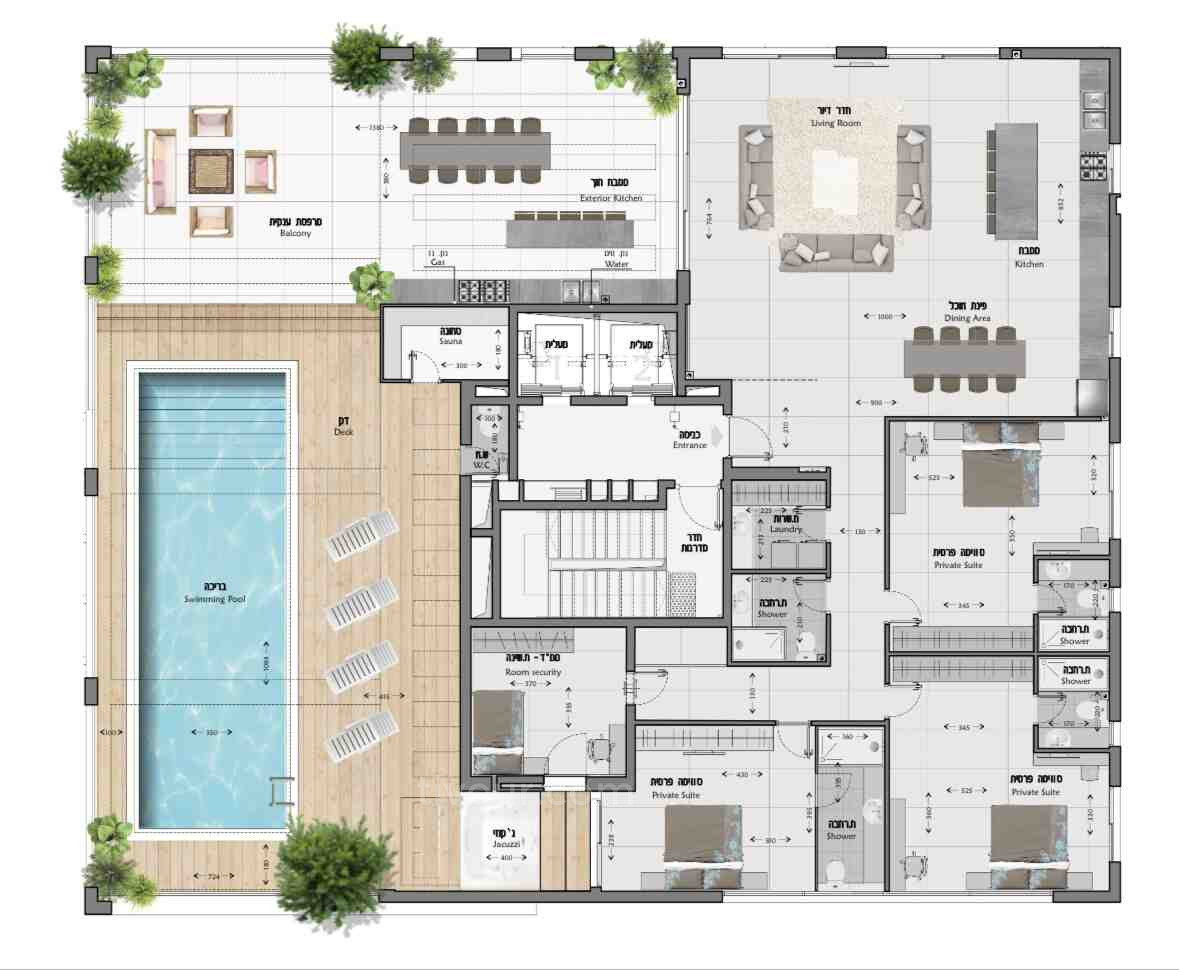 Apartamento 4 cômodos  Ashdod Marina 210-IBL-1987