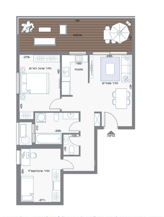 Apartamento 3 cômodos Bat yam Bat yam 210-IBL-2115