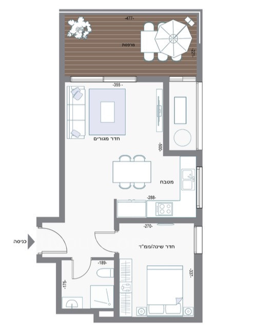 Apartamento 3 cômodos Bat yam Bat yam 210-IBL-2116