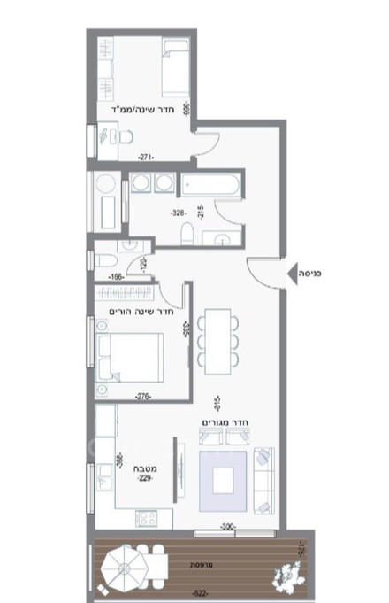 Apartamento 3 cômodos Bat yam Bat yam 210-IBL-2116