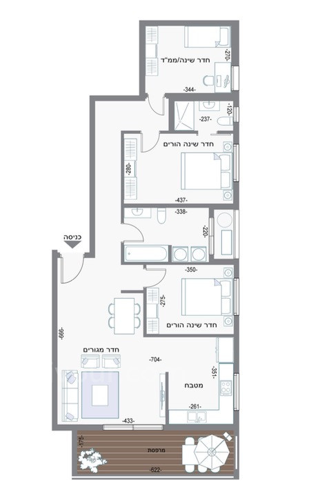 Apartamento 4 cômodos Bat yam Bat yam 210-IBL-2117