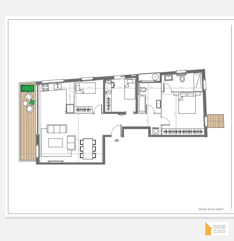 Apartamento 4 cômodos  Tel Aviv Centro da cidade 232-IBL-3867