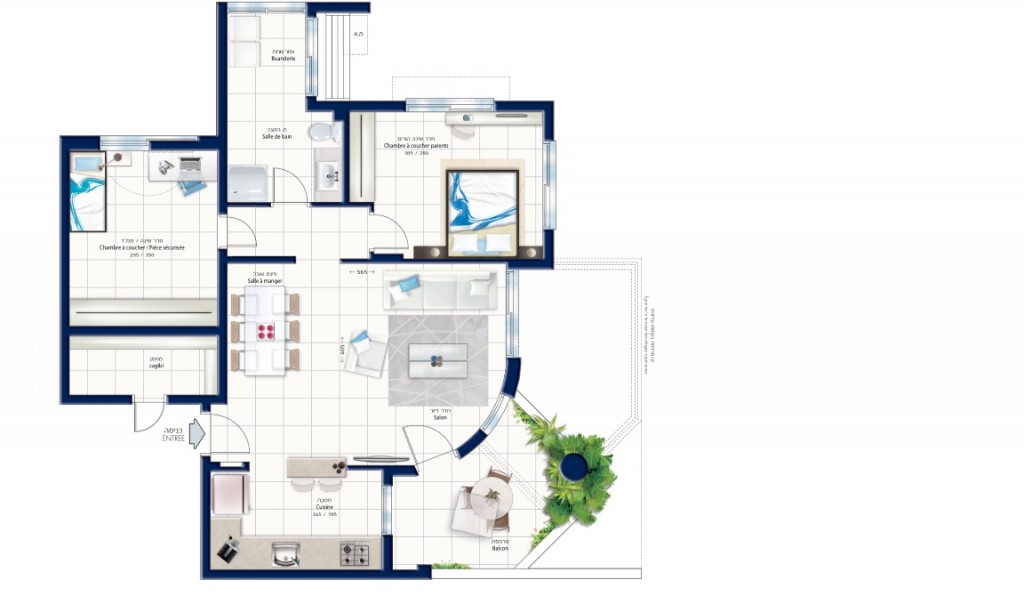 Apartamento 3 cômodos  Eilat Eilat 288-IBL-163