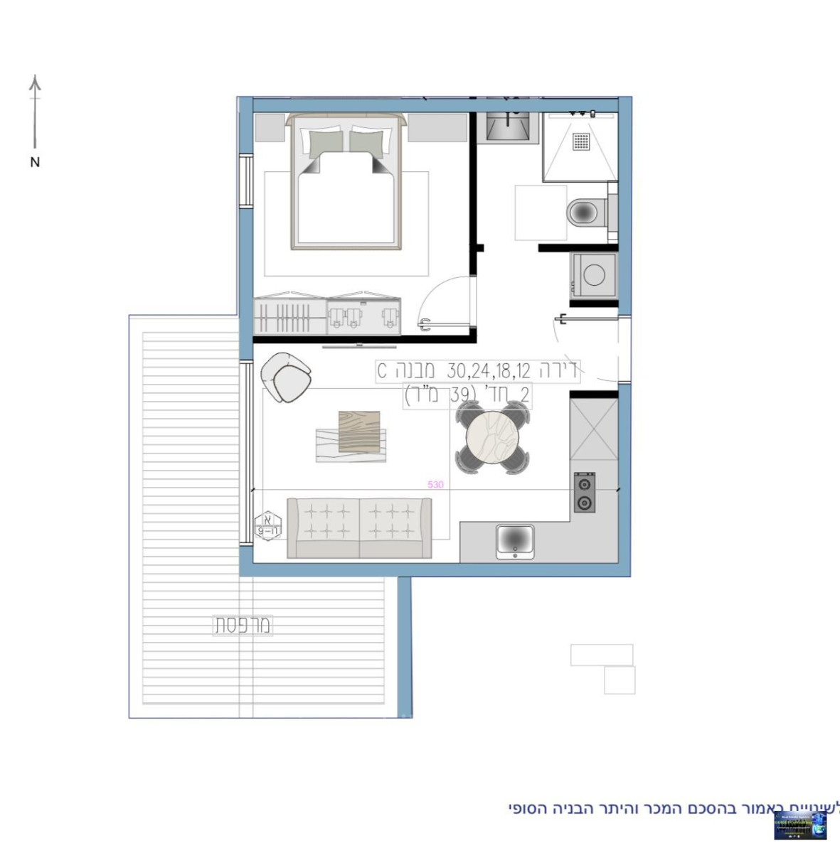 Apartamento 2 cômodos  Eilat Eilat 288-IBL-480