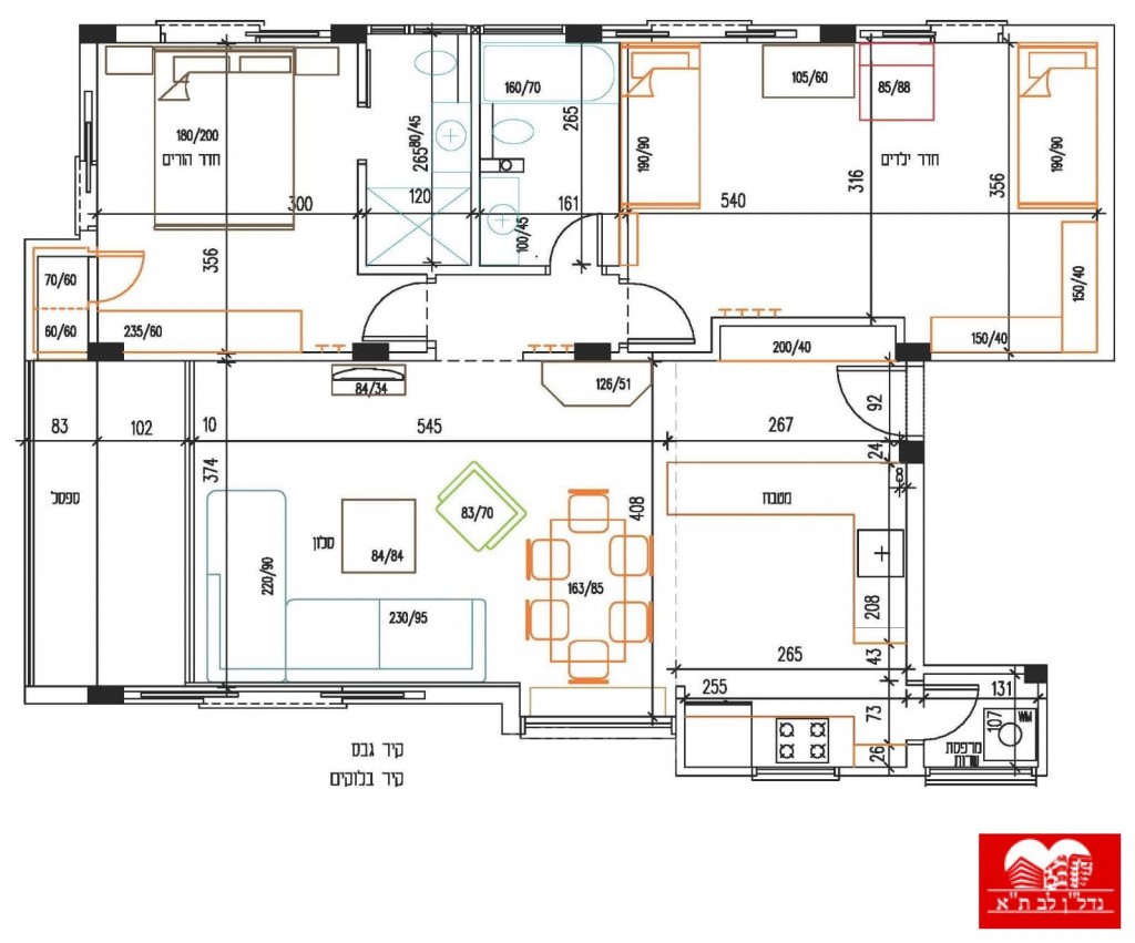 Apartamento 4 cômodos  Tel Aviv Região marítima 291-IBL-757