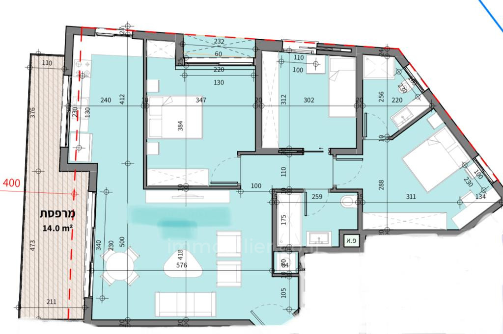 Apartamento 4 cômodos  Tel Aviv Centro da cidade 291-IBL-769