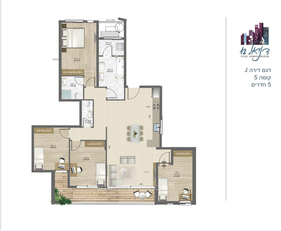 Apartamento 5 cômodos  Bat yam Bat yam 291-IBL-770