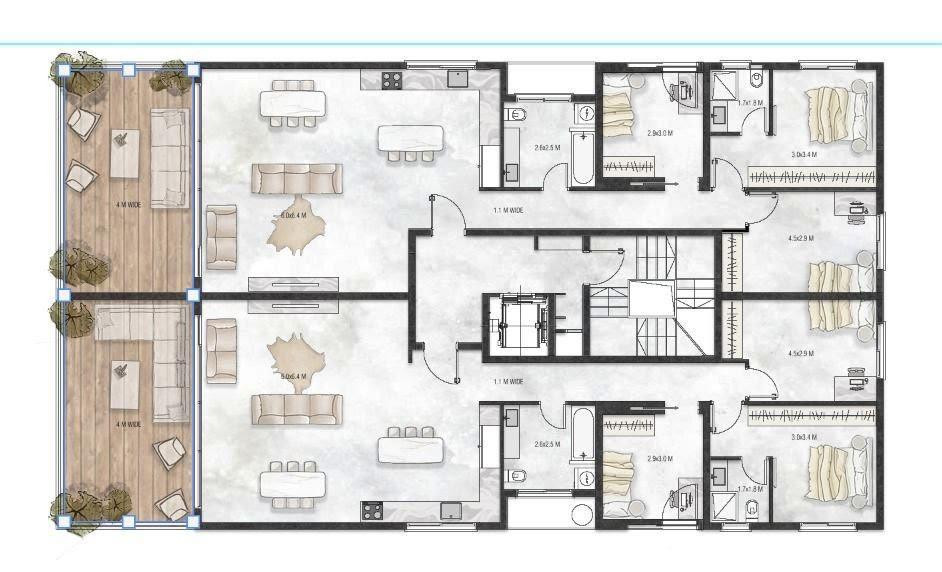 Apartamento garden 5 cômodos  Netanya Centro da cidade 316-IBL-1631