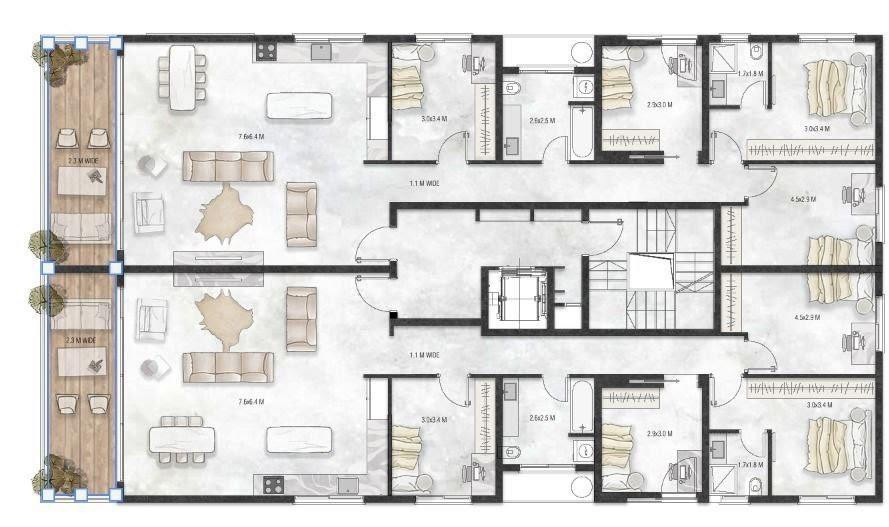 Apartamento garden 5 cômodos  Netanya Centro da cidade 316-IBL-1631