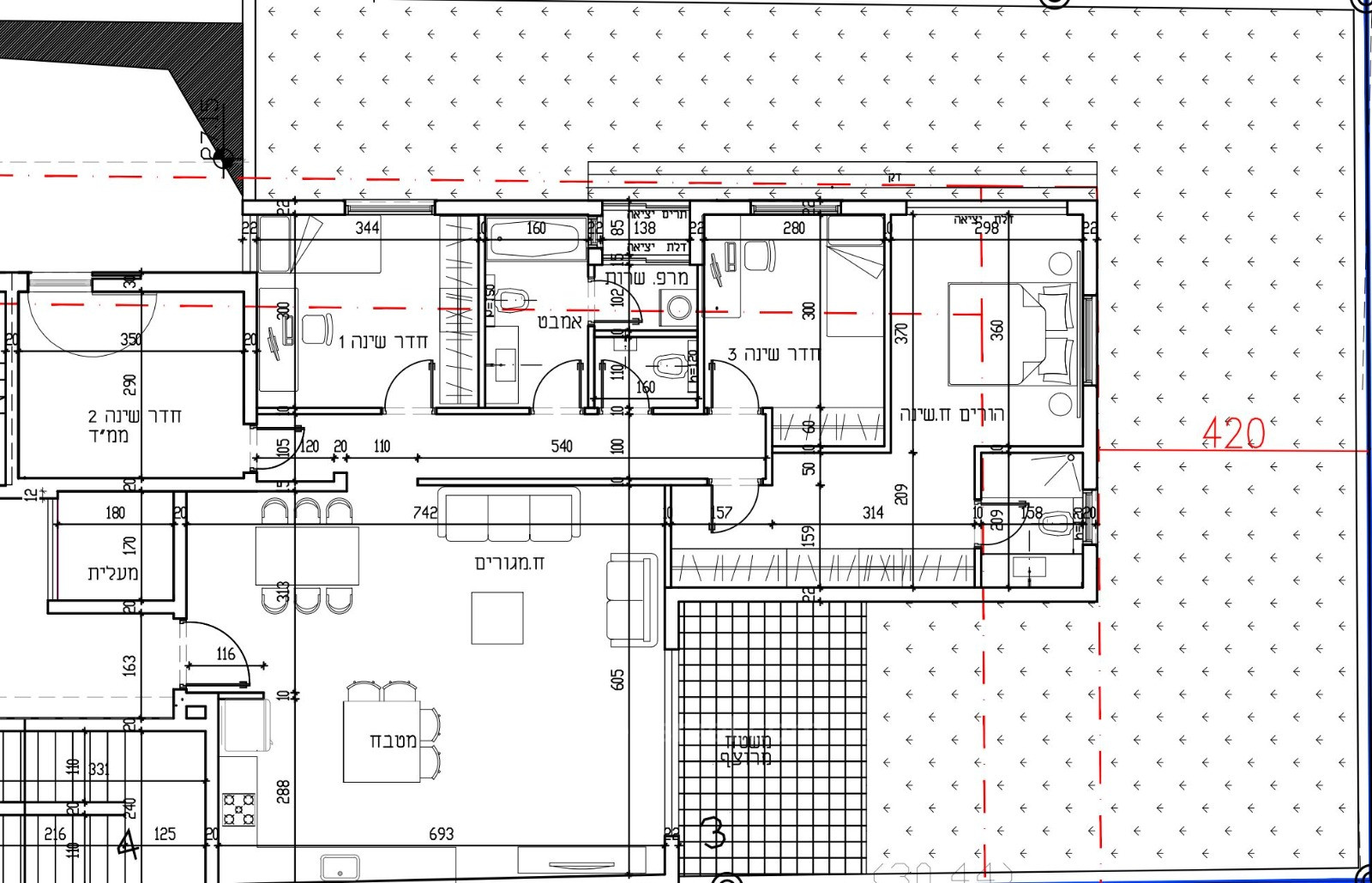 Apartamento 5 cômodos  Netanya Centro da cidade 316-IBL-1698