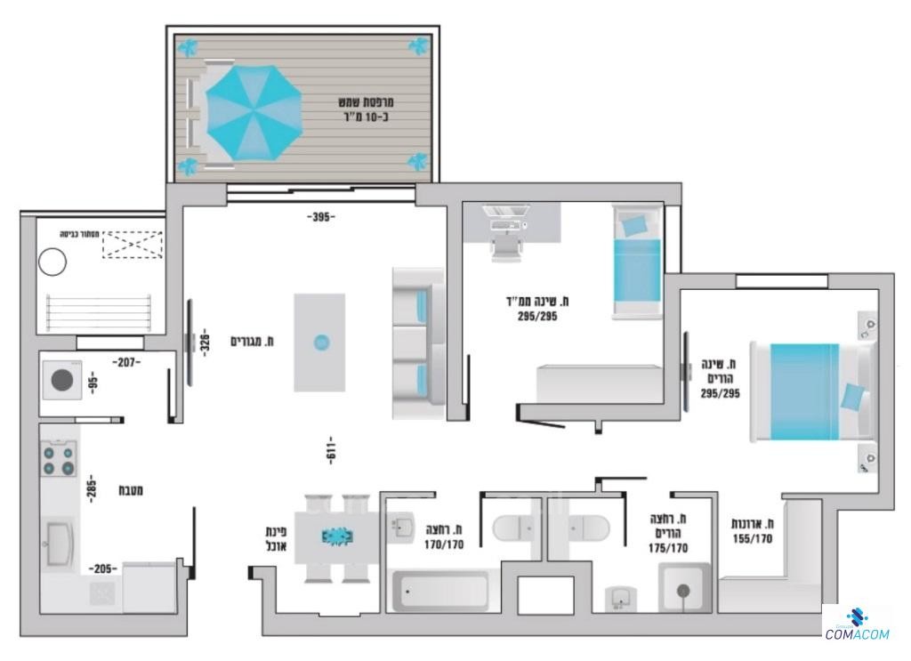 Apartamento 3.5 cômodos  Hadera Hadera 342-IBL-6042