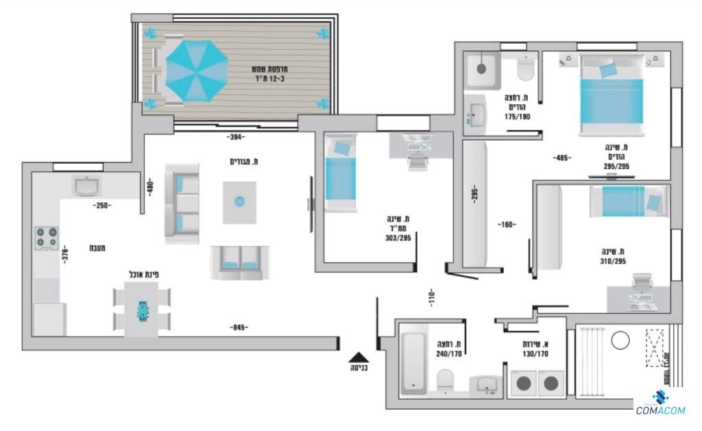 Apartamento 3.5 cômodos  Hadera Hadera 342-IBL-6042