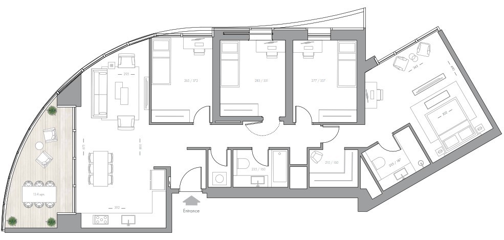 Apartamento 3 cômodos  Tel Aviv Sarona 342-IBL-6209