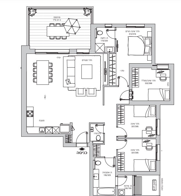 Apartamento 3 cômodos  Rishon Le Tzion Centro da cidade 342-IBL-6231