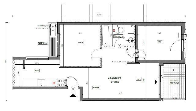 Apartamento 3 cômodos  Bat yam Bat yam 342-IBL-6303