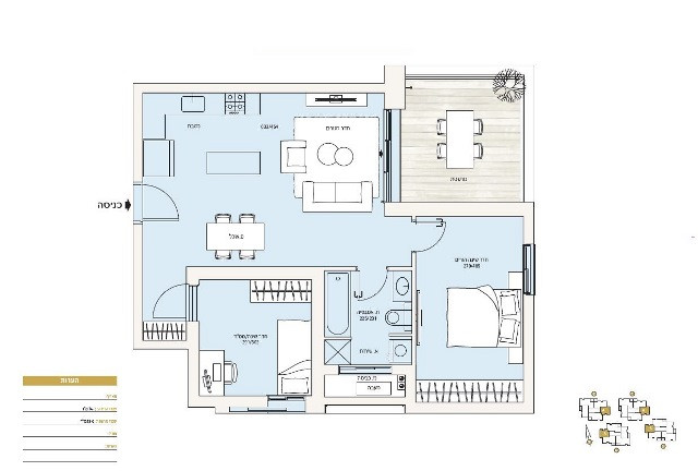 Apartamento 3 cômodos  Herzliya Gan Rachal 342-IBL-6326