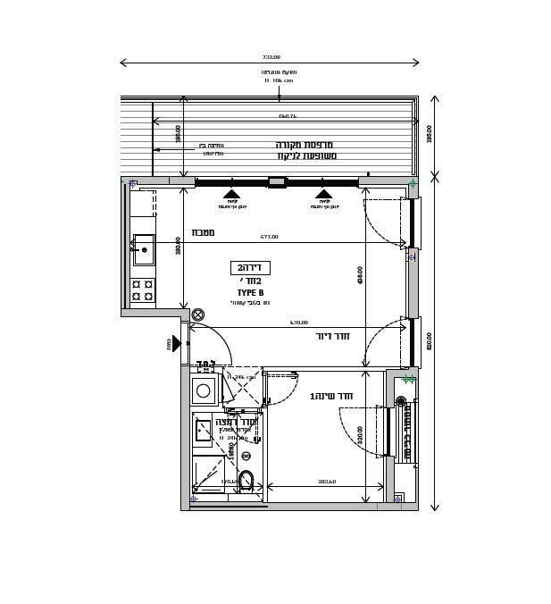 Apartamento 2 cômodos  Tel Aviv Lev Tel-Aviv 342-IBL-6580