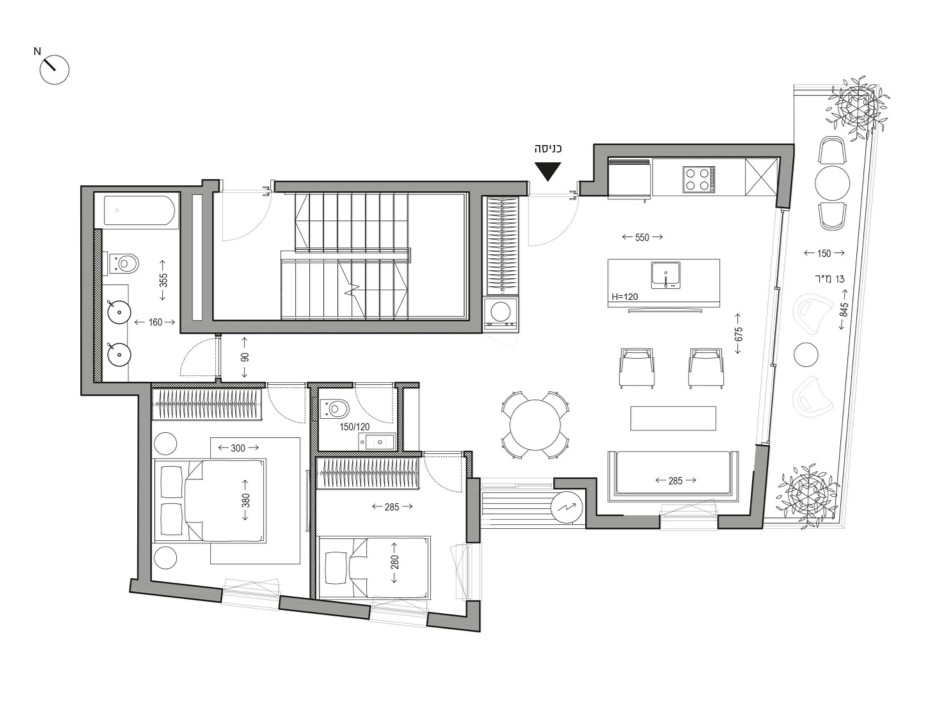 Apartamento 3 cômodos  Tel Aviv Lev Tel-Aviv 342-IBL-6606