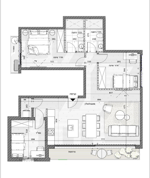 Apartamento 3 cômodos  Tel Aviv Centro da cidade 342-IBL-6741