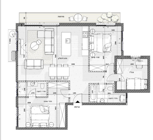 Apartamento 3 cômodos  Tel Aviv Centro da cidade 342-IBL-6741