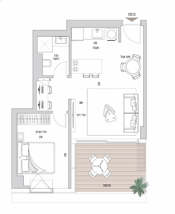 Apartamento 1.5 cômodos Tel Aviv tel aviv north 342-IBL-6807