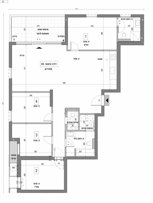 Apartamento 3 cômodos Tel Aviv Yaffo 342-IBL-6822