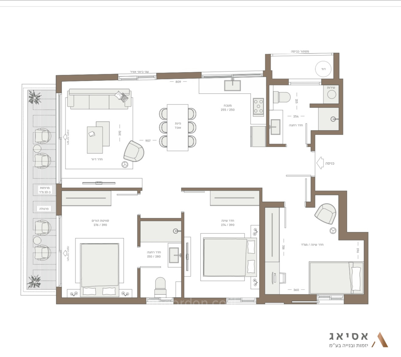 Apartamento 4 cômodos Tel Aviv Região marítima 357-IBL-1537