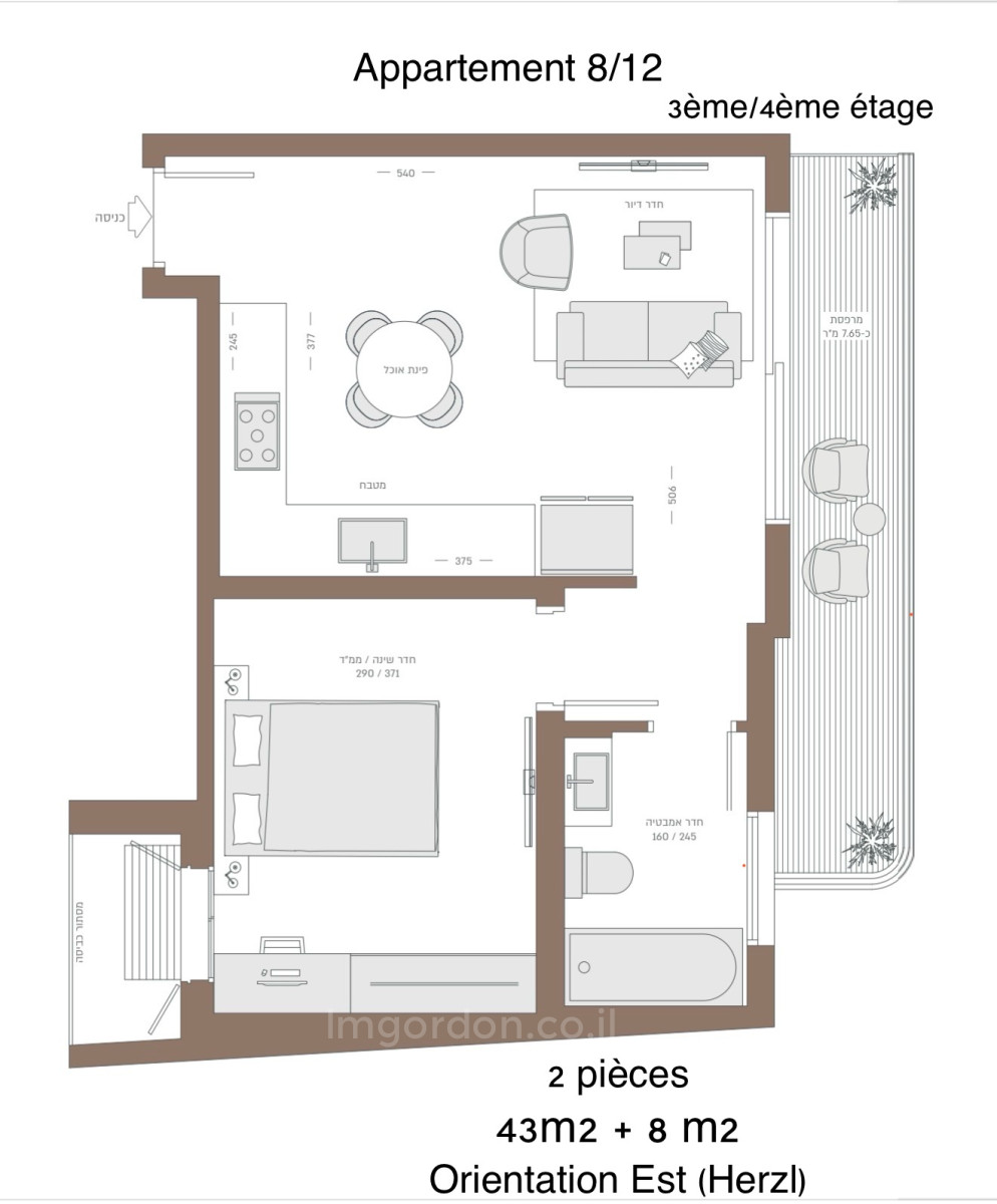 Apartamento 3 cômodos Tel Aviv Florentine 357-IBL-1544