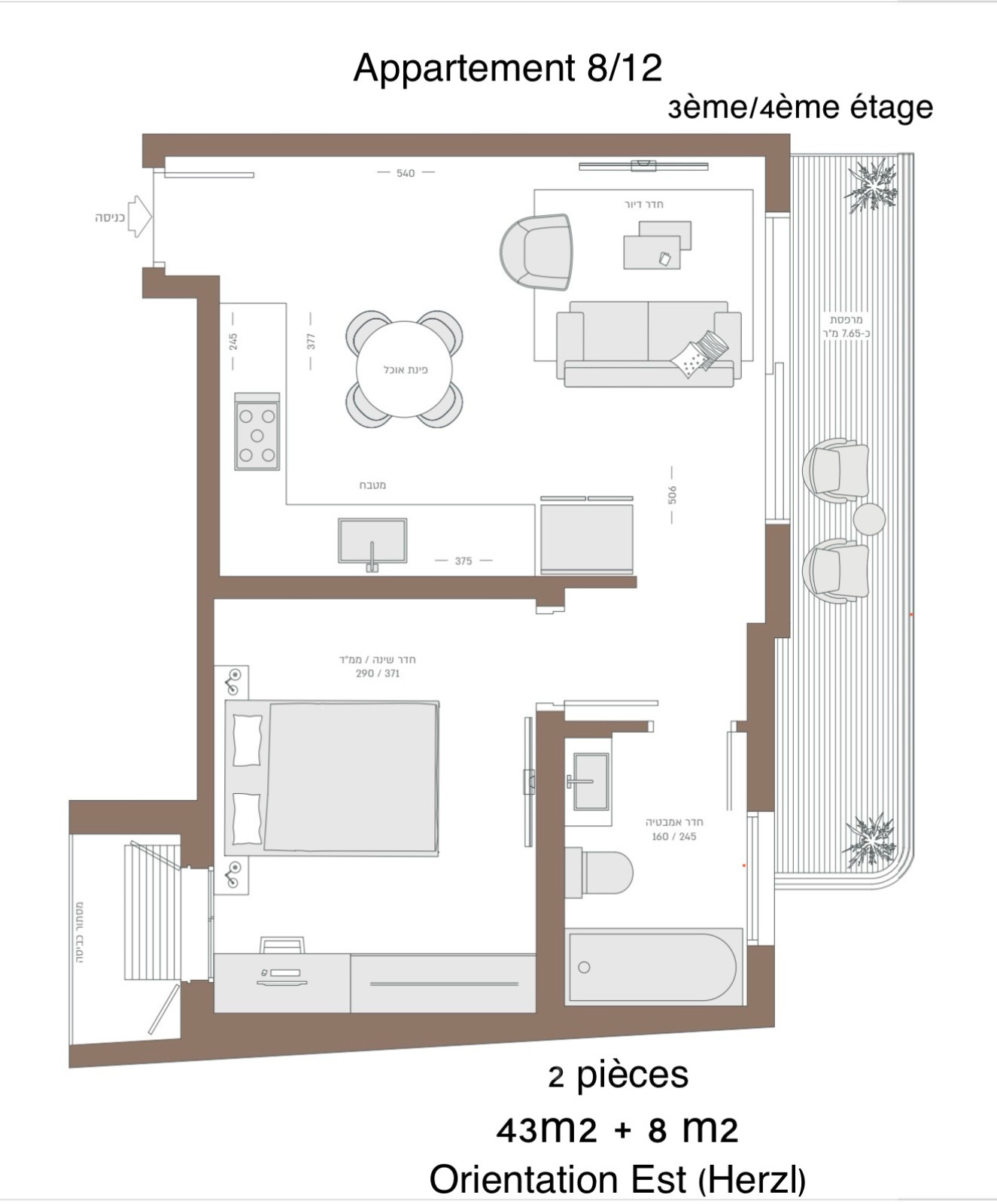 Apartamento 2 cômodos Tel Aviv Florentine 357-IBL-1546