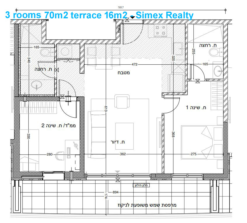 Apartamento 3 cômodos  Jerusalém Kiryat Yovel 427-IBL-619