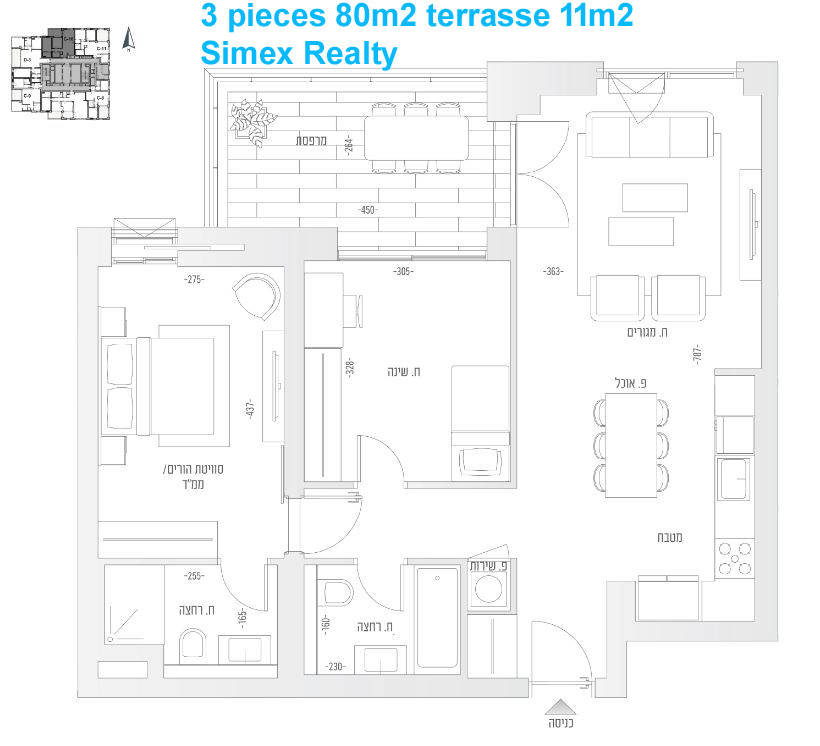 Apartamento 3 cômodos  Jerusalém Katamon 427-IBL-627