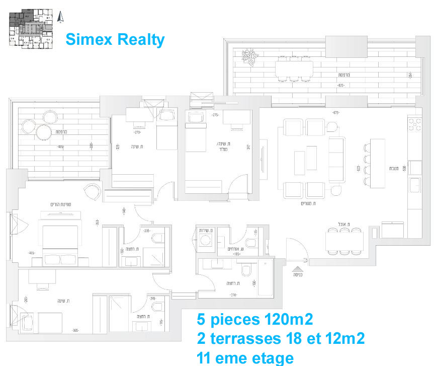 Apartamento 5 cômodos  Jerusalém Katamon 427-IBL-628