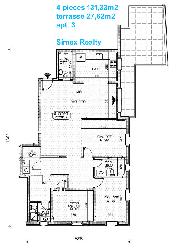 Apartamento 4 cômodos  Jerusalém Katamon hayeshana 427-IBL-630