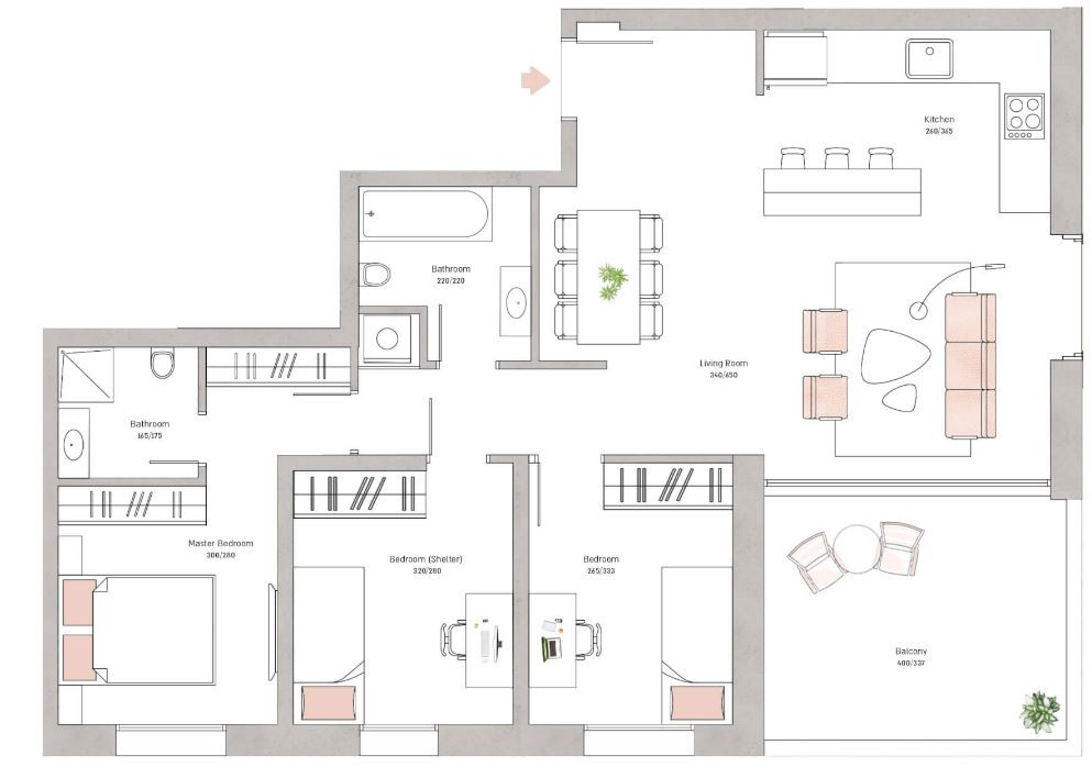 Apartamento 4 cômodos Jerusalém Katamonim 427-IBL-664