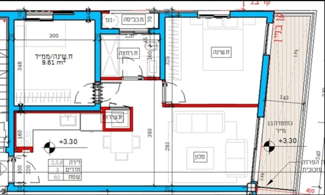 Apartamento 3 cômodos  Tel Aviv Hatsafon hayachan 457-IBL-1088