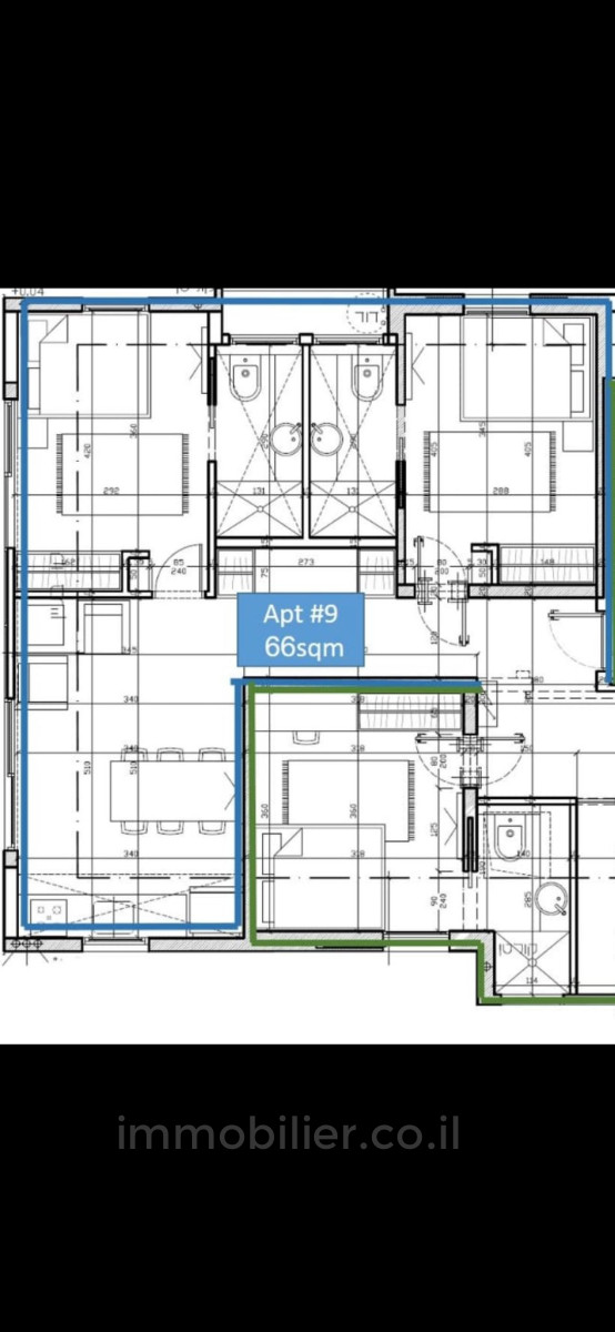 Apartamento 3 cômodos  Tel Aviv Centro da cidade 457-IBL-1349