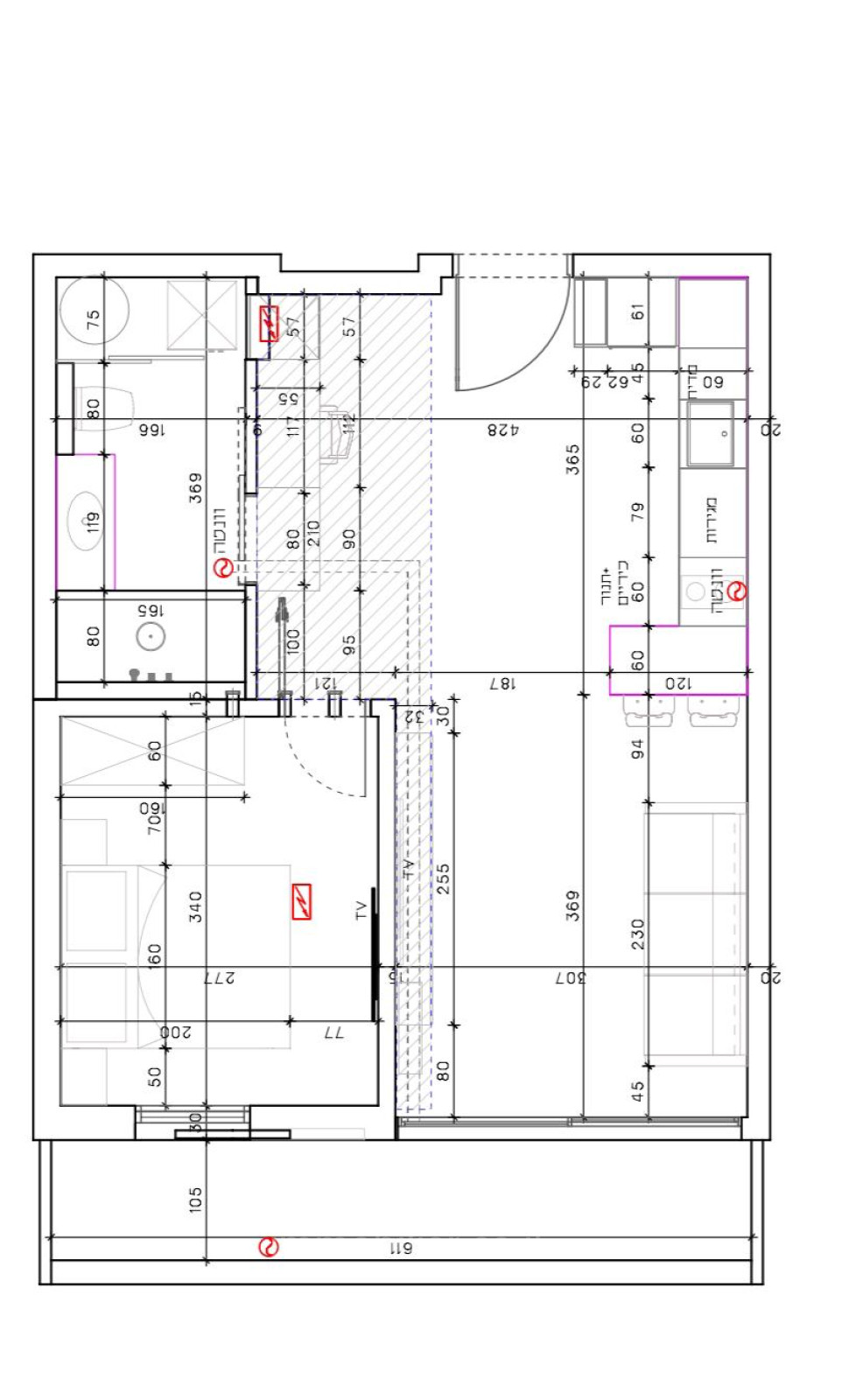 Apartamento 2 cômodos  Tel Aviv Hatsafon hayachan 457-IBL-1359