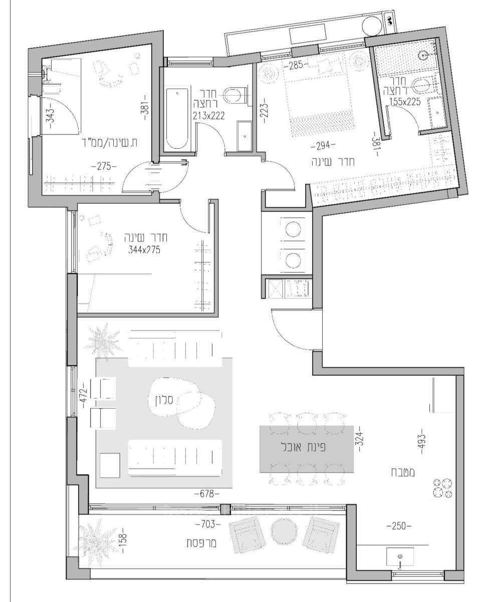 Apartamento 4 cômodos  Tel Aviv Centro da cidade 457-IBL-1379