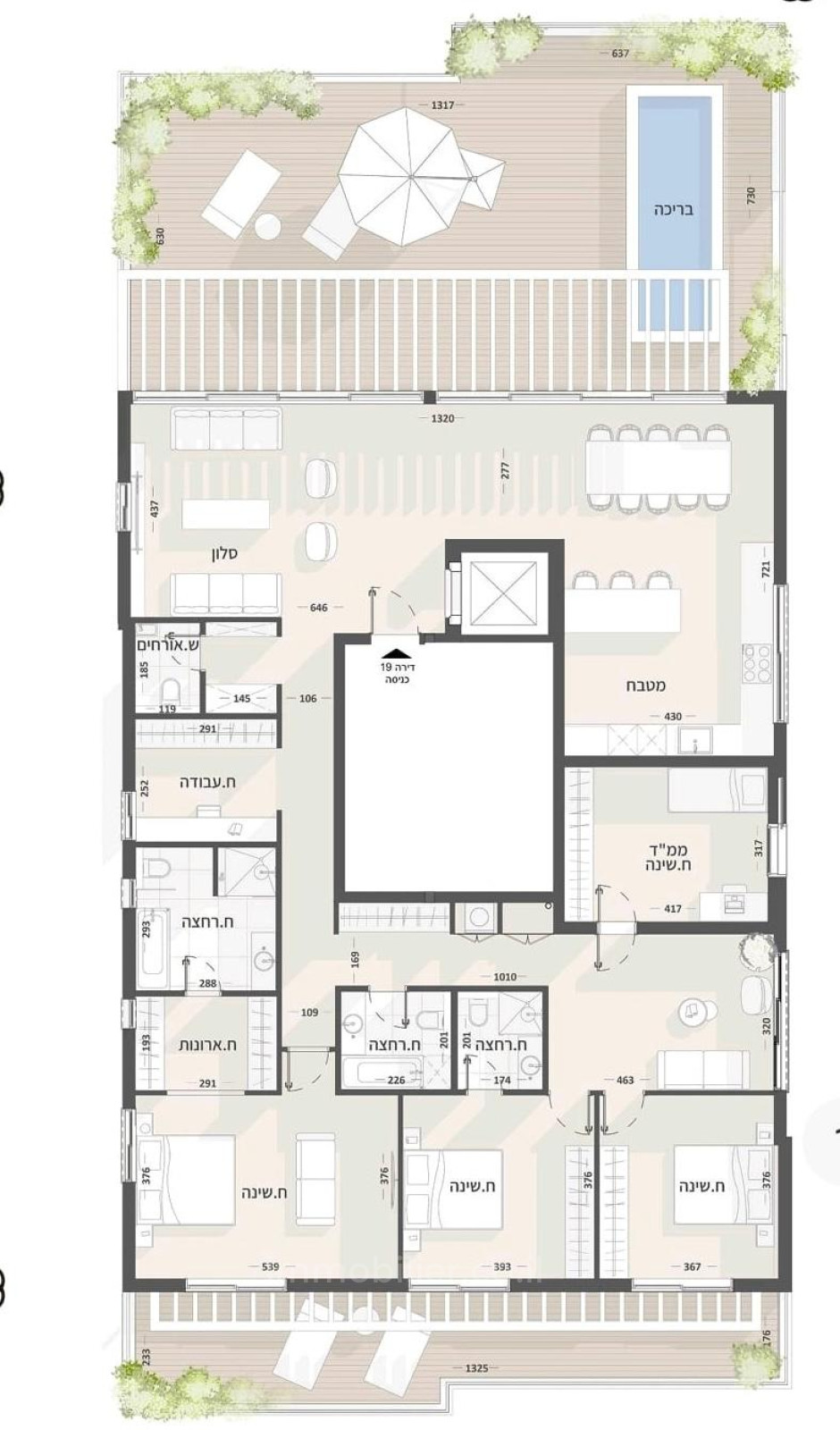 Cobertura 7 cômodos Tel Aviv Hatsafon hayachan 457-IBL-1544