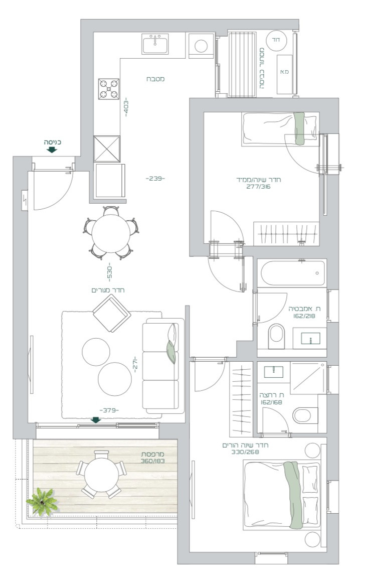 Apartamento 3 cômodos  Bat yam Bat yam 511-IBL-1644