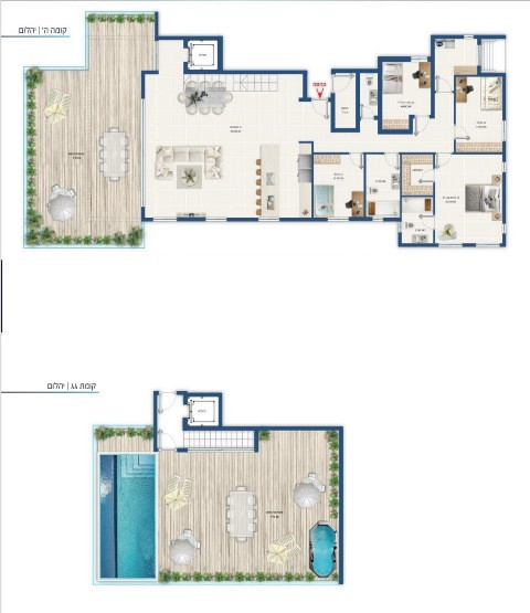 Apartamento 5 cômodos  Ashdod Marina 511-IBL-1683