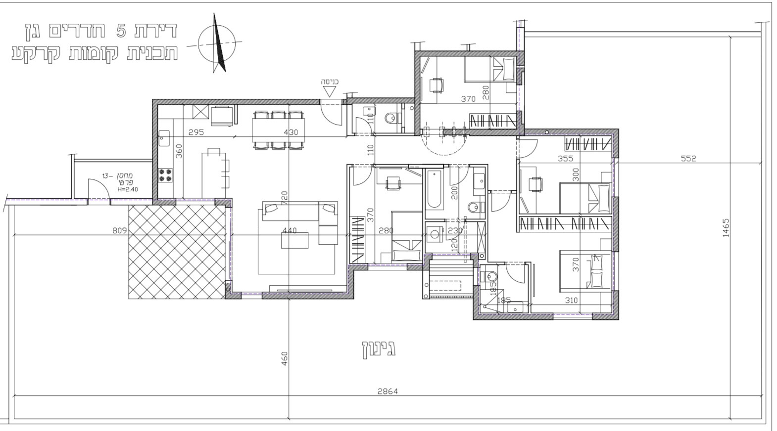 Apartamento 5 cômodos Netanya Centro da cidade 513-IBL-277
