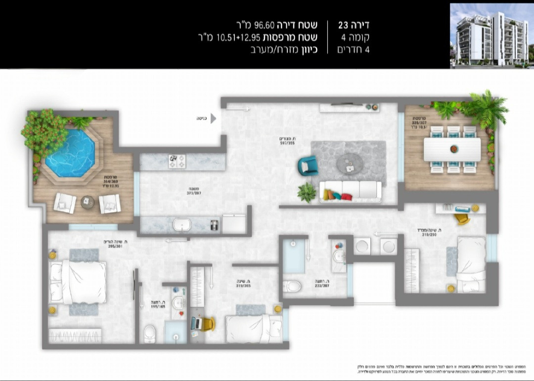 Apartamento 4 cômodos  Bat yam Bat yam 525-IBL-11